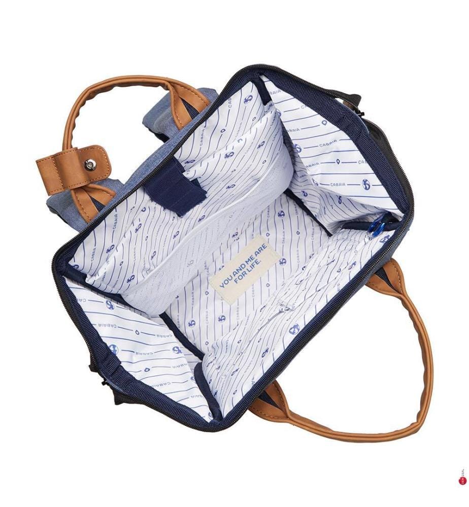 Rucksack mit 2 Auswechselbaren Vordertaschen Adventurer Medium 18 L Paris - Blau