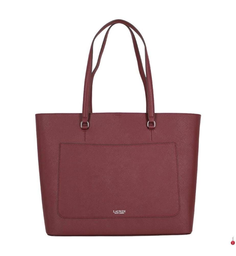 Grand cabas Karly cuir hachure croisée - Dark & Garnet