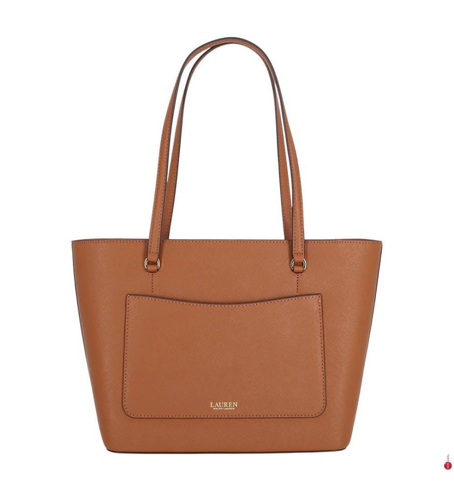 Karly medium tote bag in crosshatched leather - Lauren & Tan