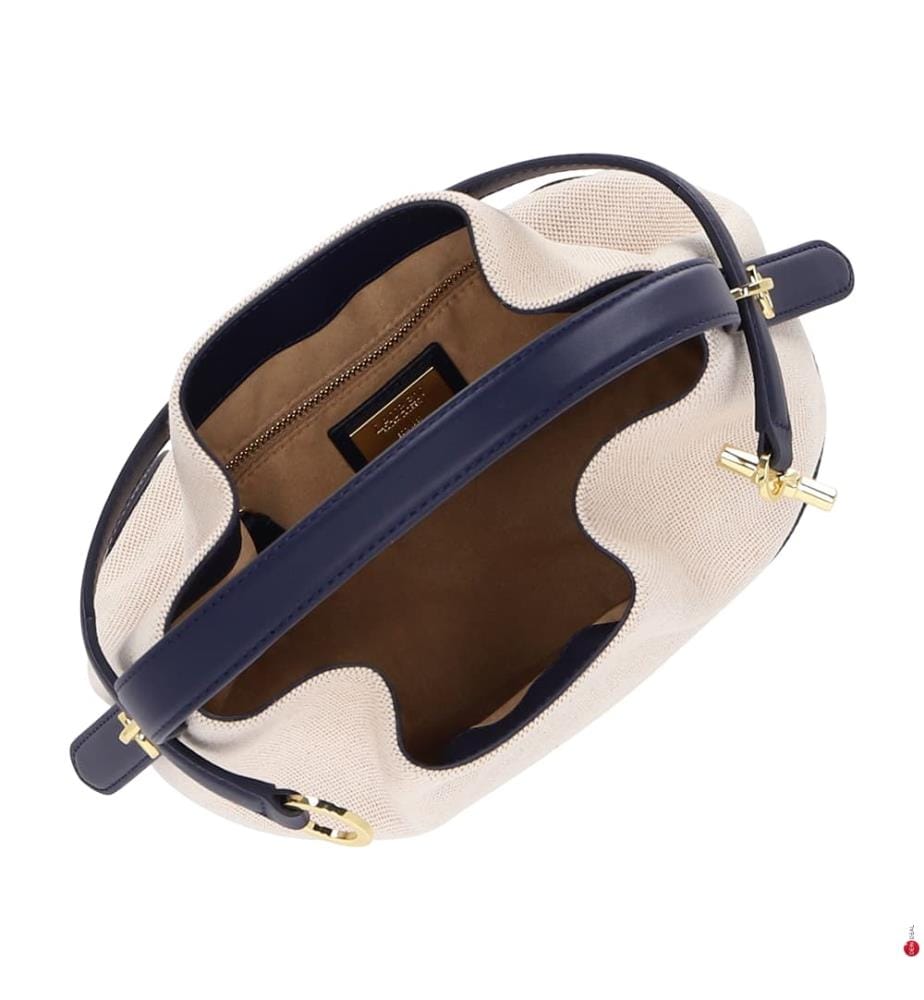 Borsa a secchiello - Beige e nero