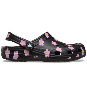 Sabots Classic Flower - Noir et Rose