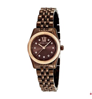 Orologio da polso Petite Lexington con pavé - cioccolato