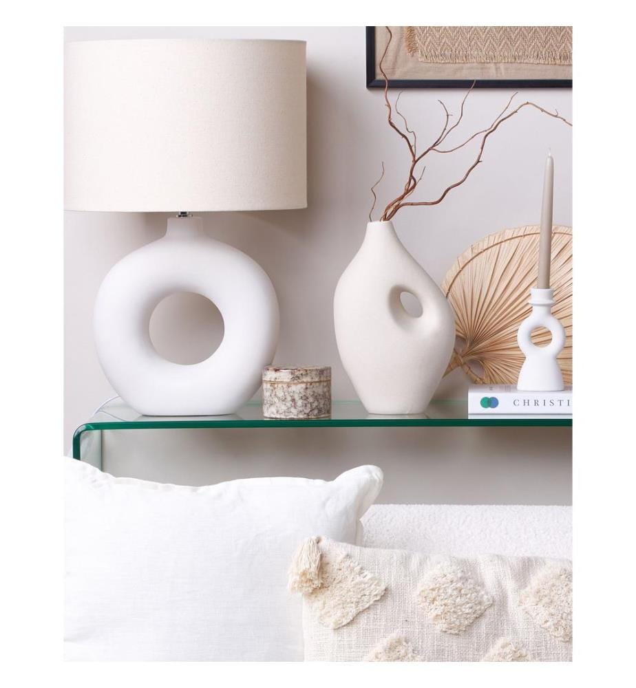Blumenvase KOMOTINI Keramik 32 cm Cremeweiss