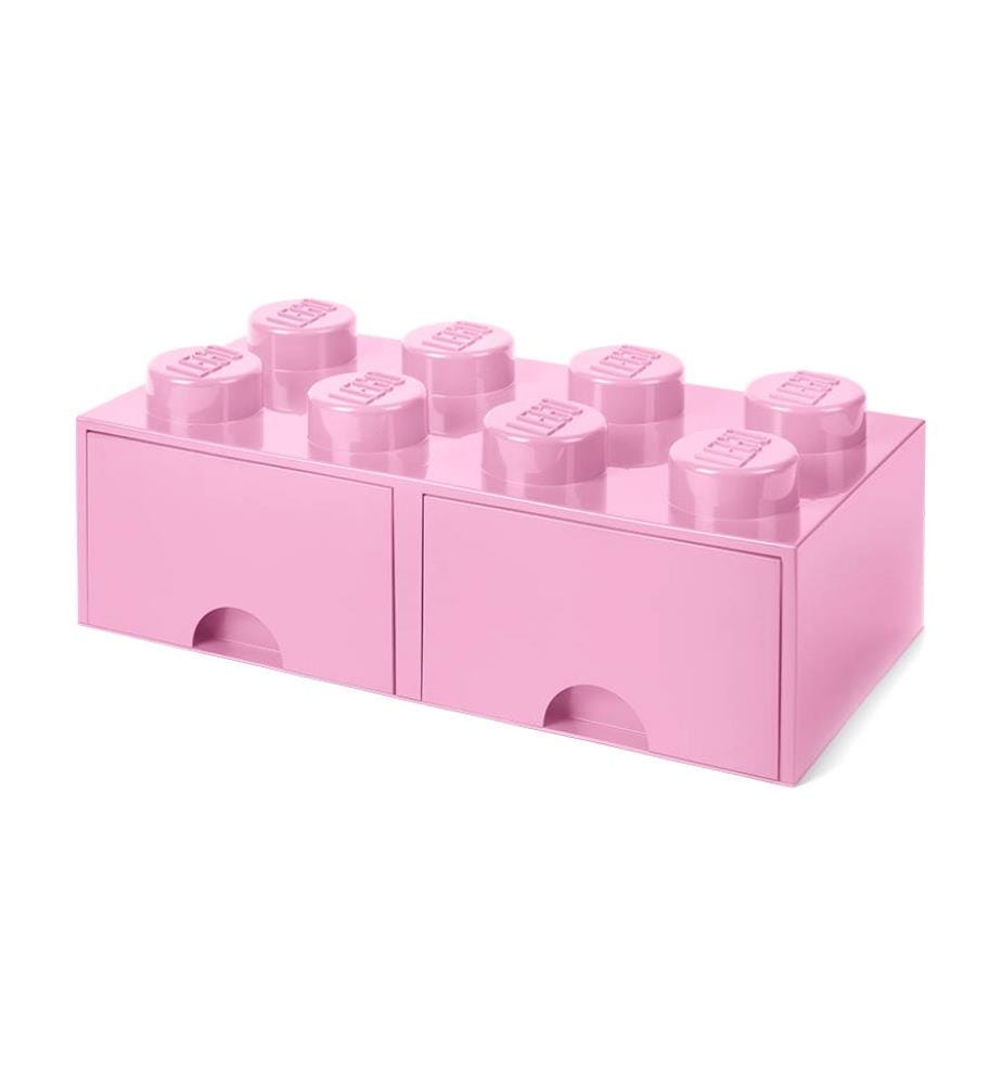 Mattone a 8 blocchi con 2 cassetti - 500 x 250 x 180 mm - Rosa chiaro
