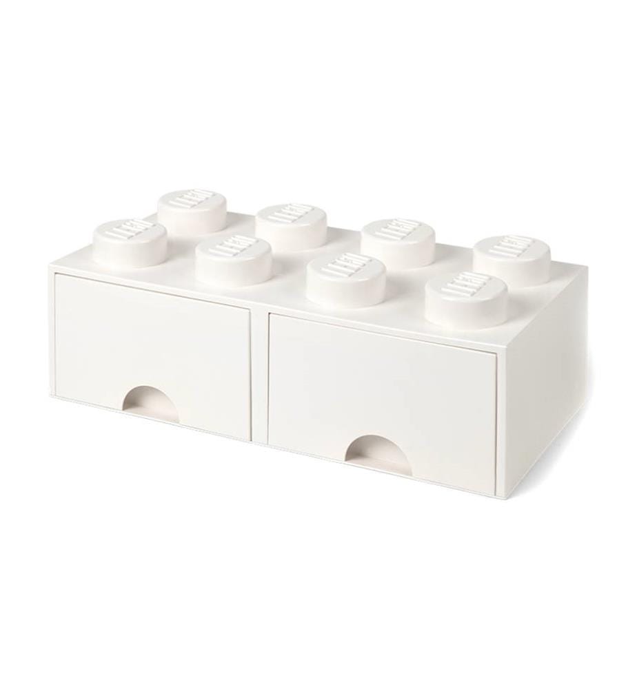 Mattone a 8 blocchi con 2 cassetti - 500 x 250 x 180 mm - Bianco