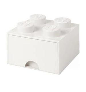 Tiroir de Rangement Moyen, 4 Blocs - Blanc 