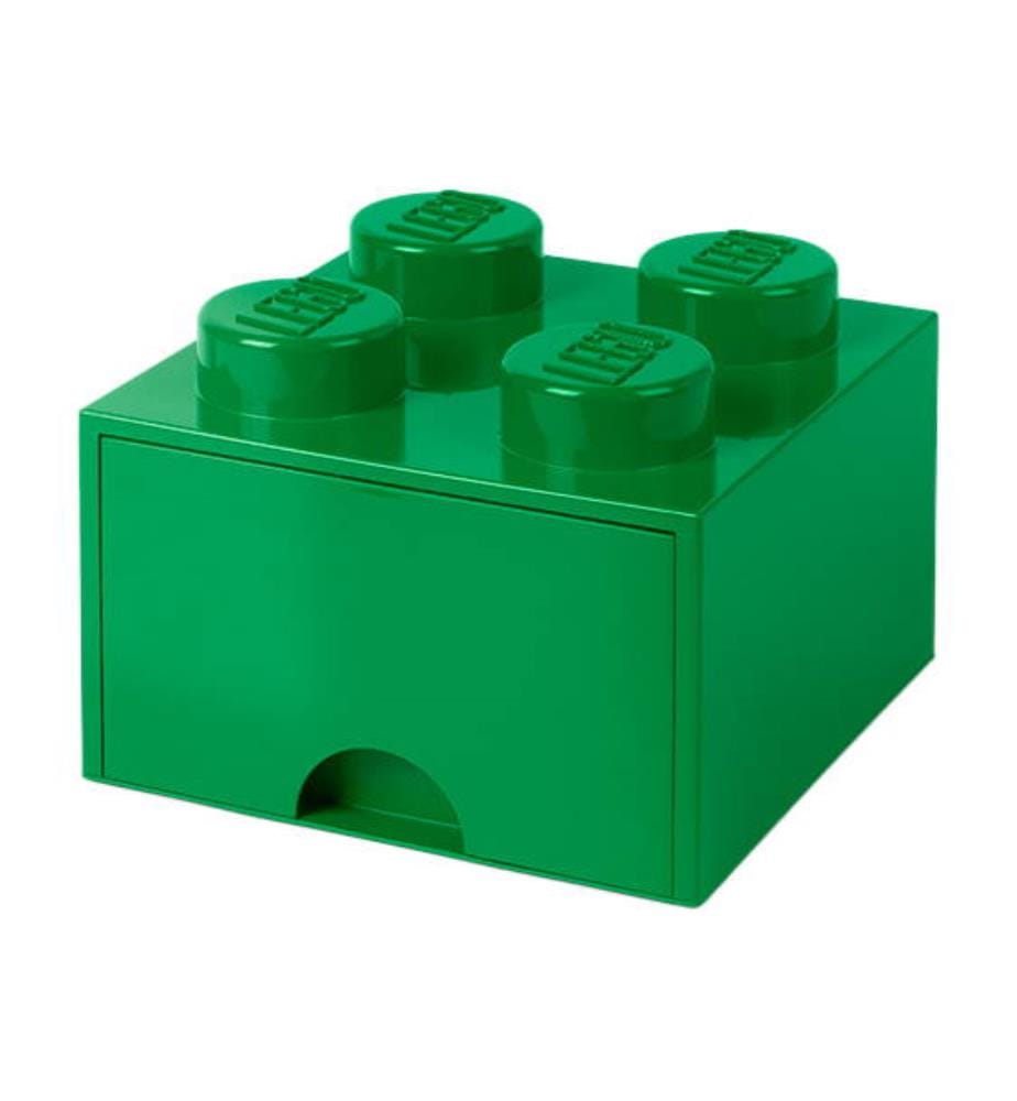 Mattone di stoccaggio 4 blocchi con 1 cassetto - 250 x 250 x 180 mm - Verde