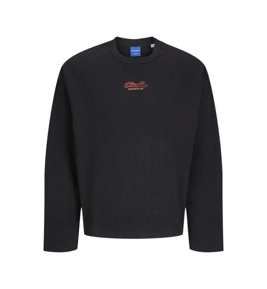 Sweat Crew Neck Back Print - Black