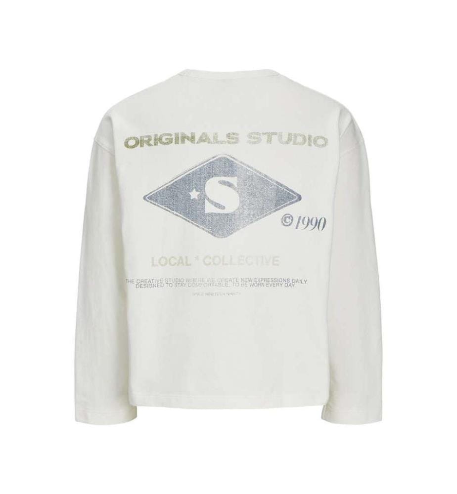 Sweat Crew Neck Back Print - Black