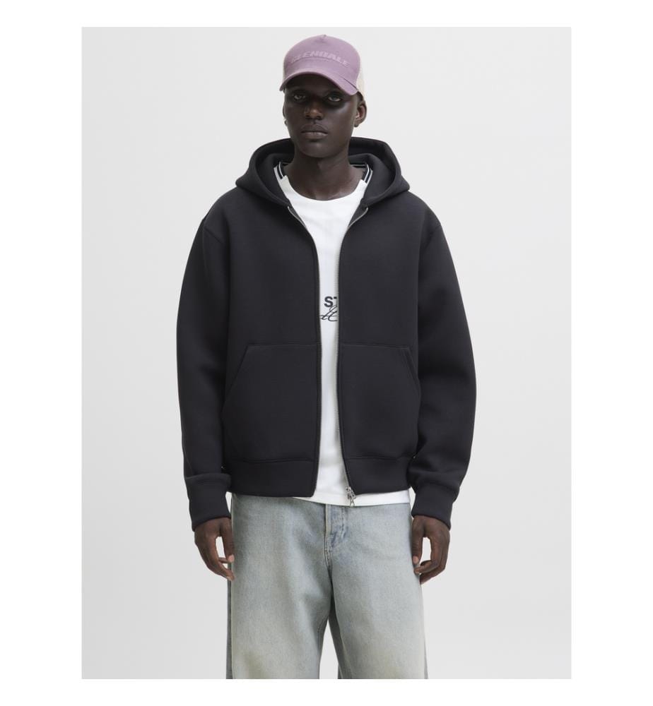 Sweat Hood Zip - Black