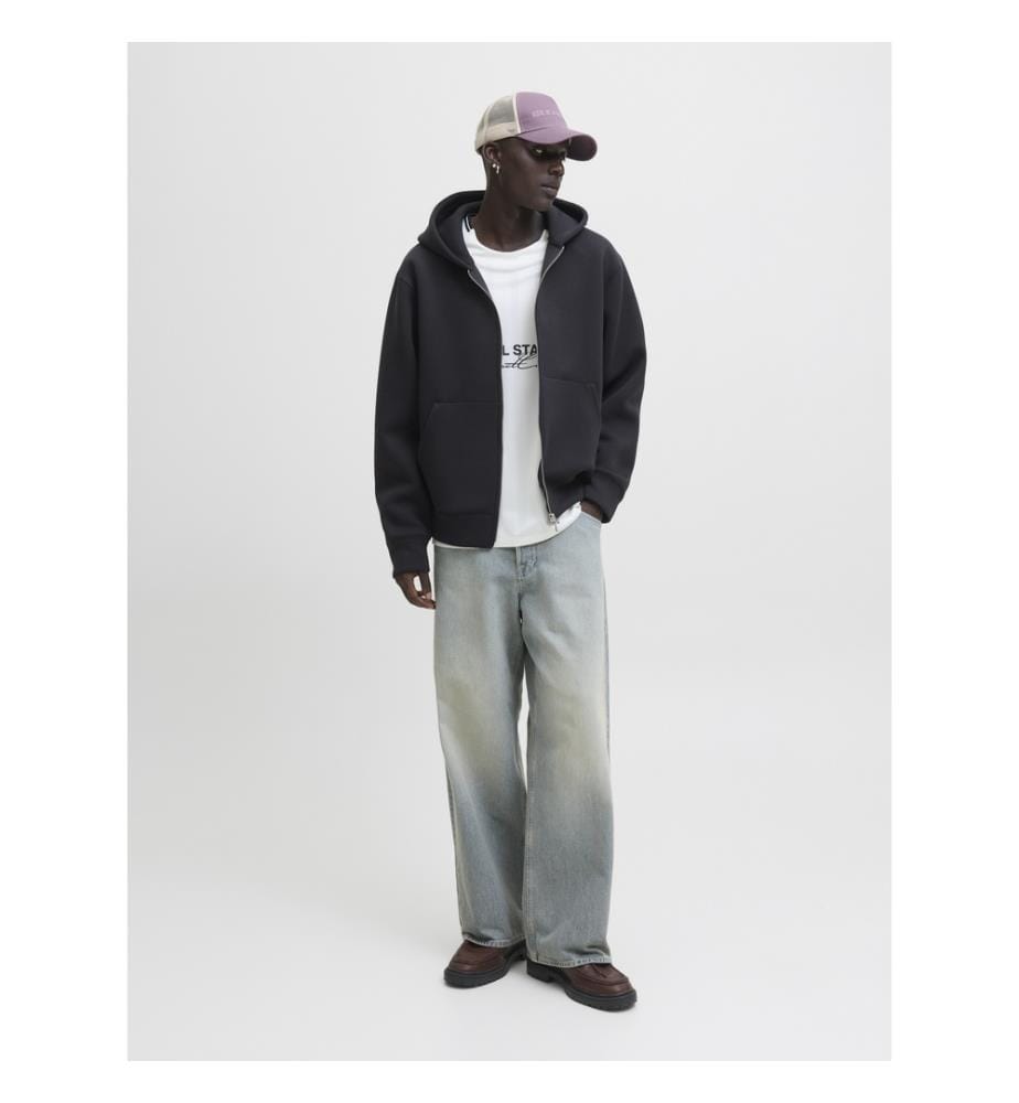 Sweat Hood Zip - Black