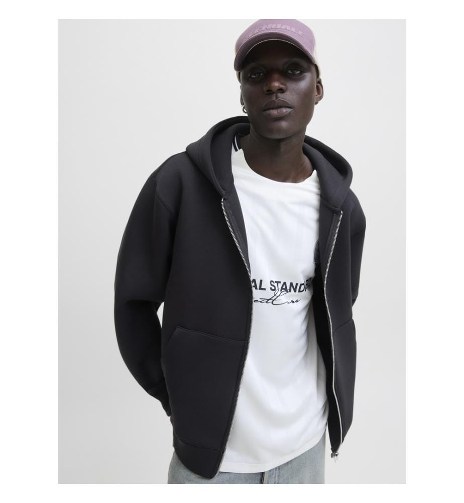 Sweat Hood Zip - Black
