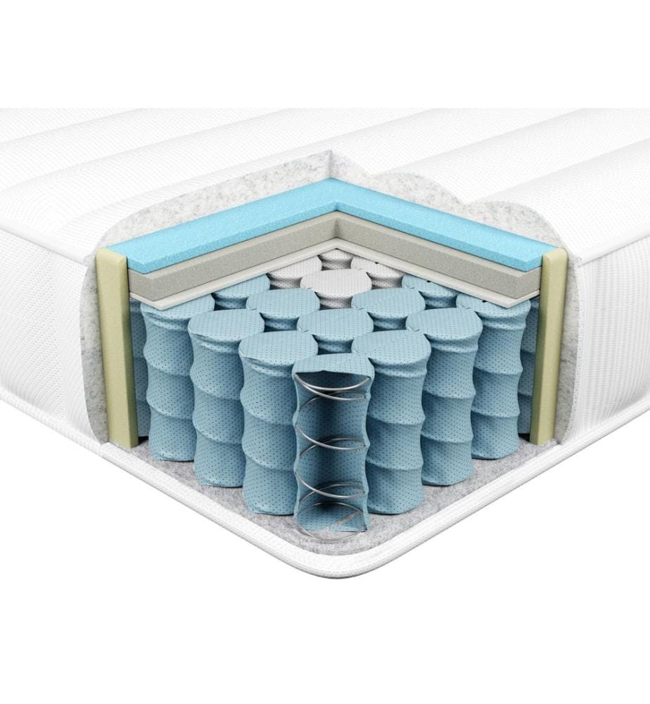 Matelas à ressorts ensachés en mousse à mémoire de forme FLUFFY Moyennement ferme 140 x 200 cm