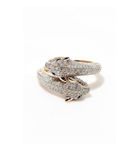 Ring Duo de Panthères - Weissgold 375/1000