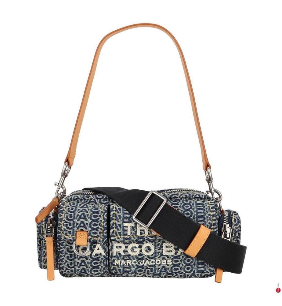 The Cargo Sac à bandoulière en denim avec monogramme - Sun Faded Denim