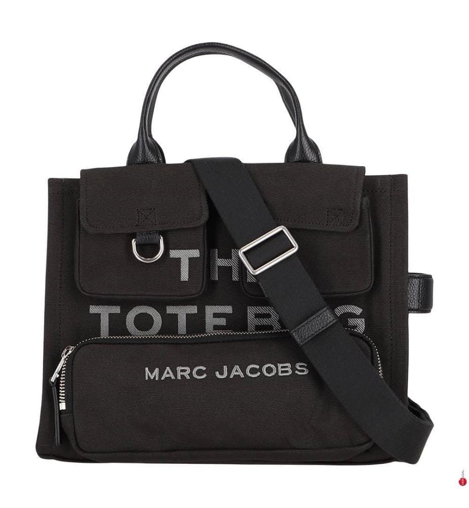 The Cargo Canvas Medium Tote Bag - Black