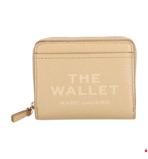Mini portefeuille compact en cuir - Camel