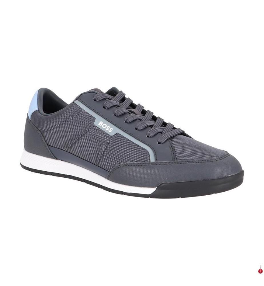 Sneaker aus Mischgewebe mit kontrastierender Ferse - Marine & Weiss