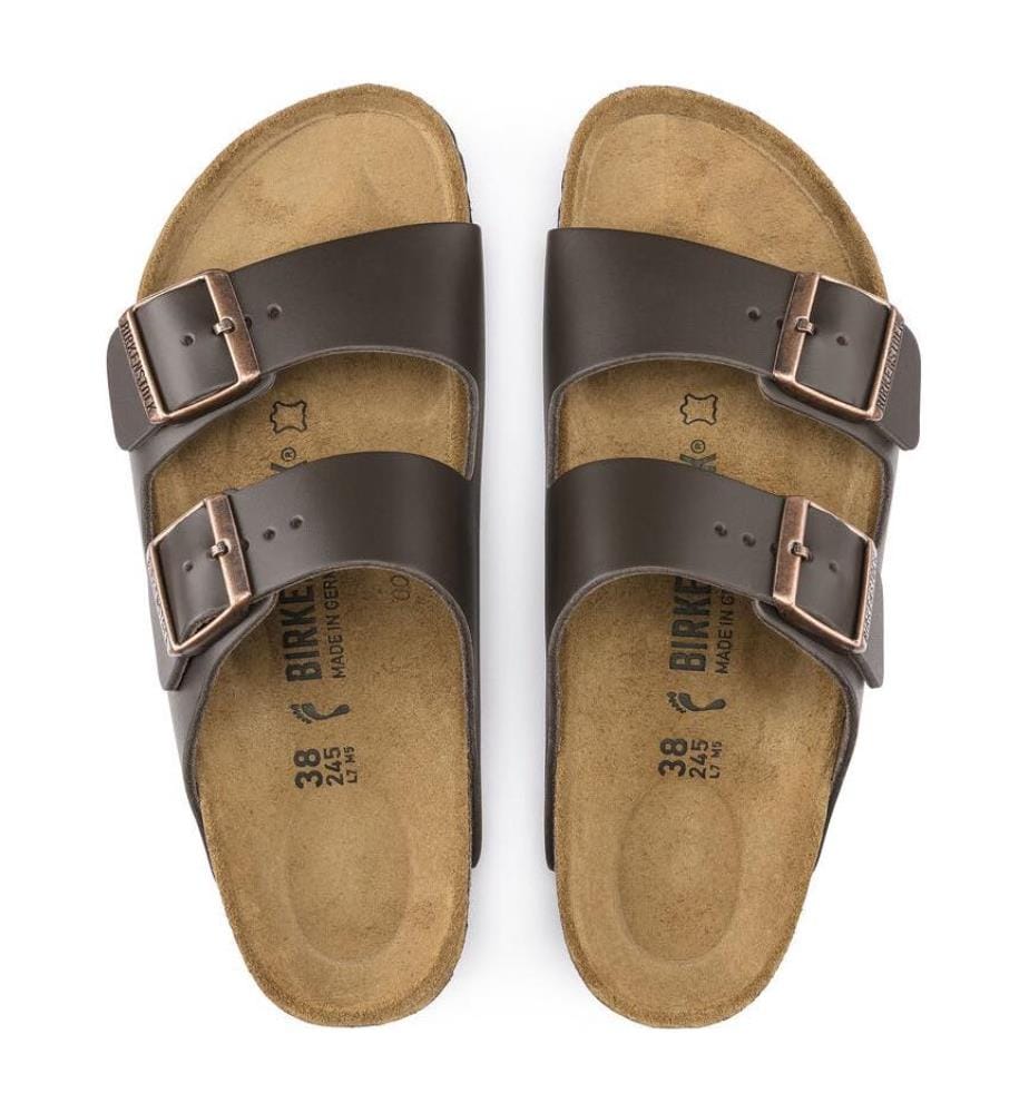 Sandales Arizona Cuir Naturel - Marron Foncé