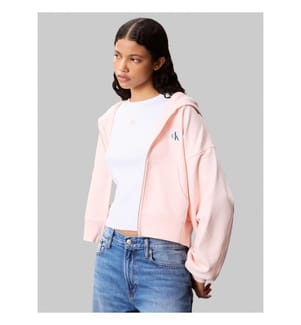 Sweat à capuche zippé - Rose Clair