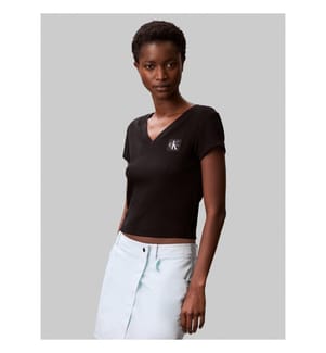 T-Shirt mit V-Ausschnitt - Schwarz