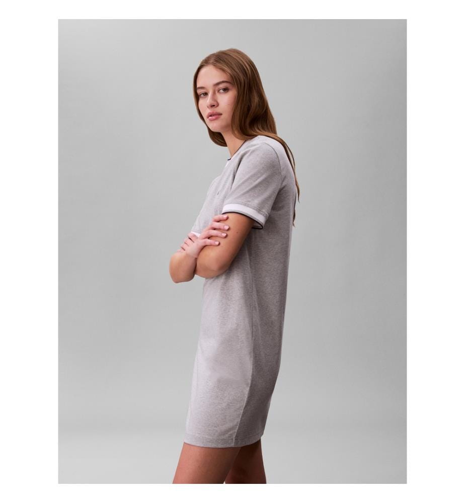 T-Shirt Kleid Ringer Sportlich - Grau