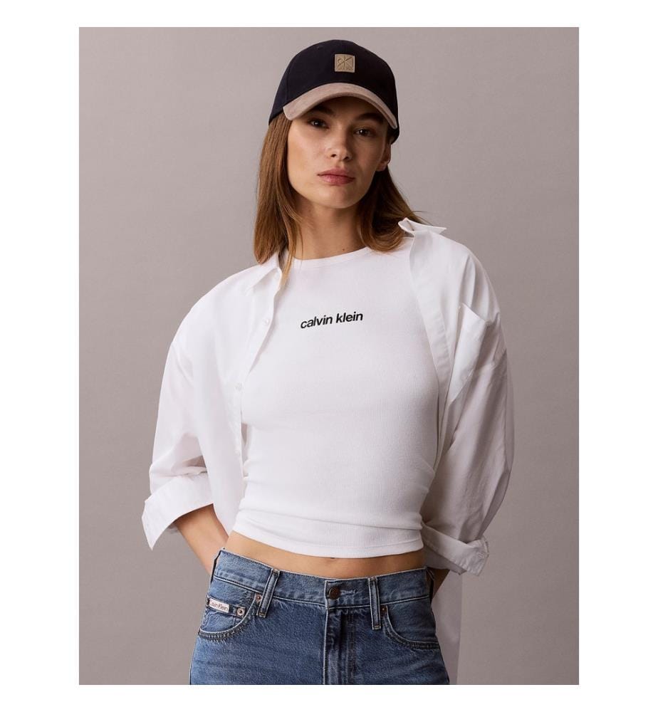 T-Shirt Côtelé - Blanc
