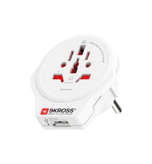 SKROSS - Adaptateur de voyage World – EU avec chargeur USB