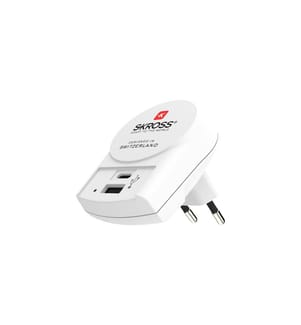 SKROSS - USB-Wandladegerät Euro, USB-A / USB-C, 27 W, Weiss