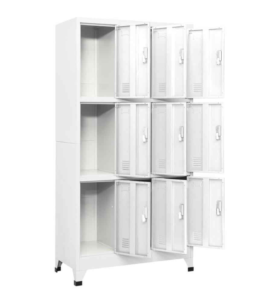 Schliessfachschrank mit 9 Fächern Stahl 90x45x180 cm Grau