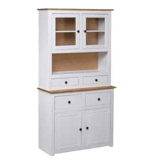 Highboard Weiss 93x40,5x180 cm Kiefernholz Panama