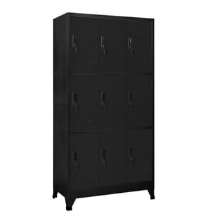 Schliessfachschrank Schwarz 90x45x180 cm Stahl