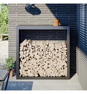 Portant de bois de chauffage anthracite 100x40x100 cm acier