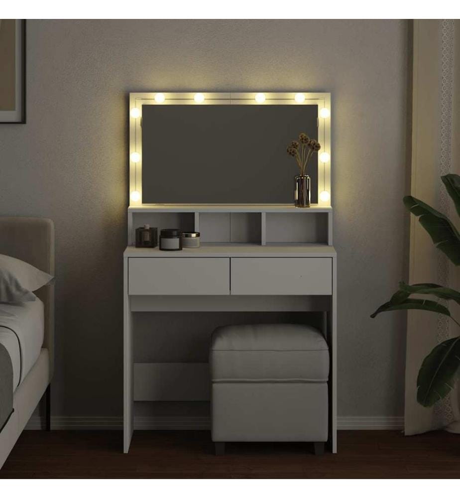 Coiffeuse avec LED blanc 80x41x134,5 cm