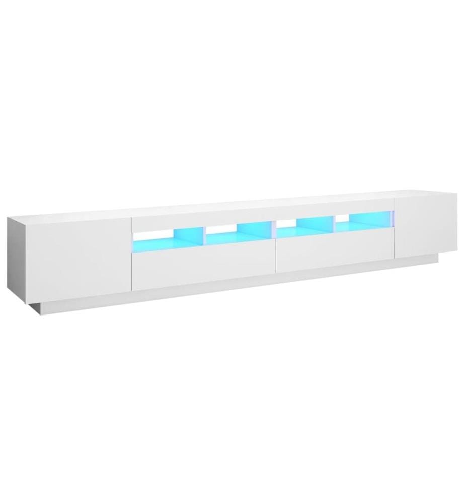 TV-Schrank mit LED-Leuchten Weiss 260x35x40cm