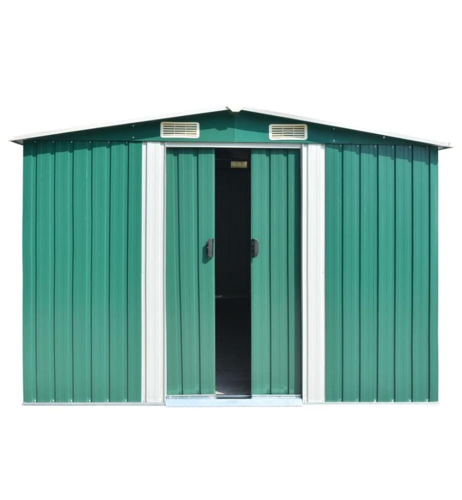 Gerätehaus 257x392x181 cm Metall Grün