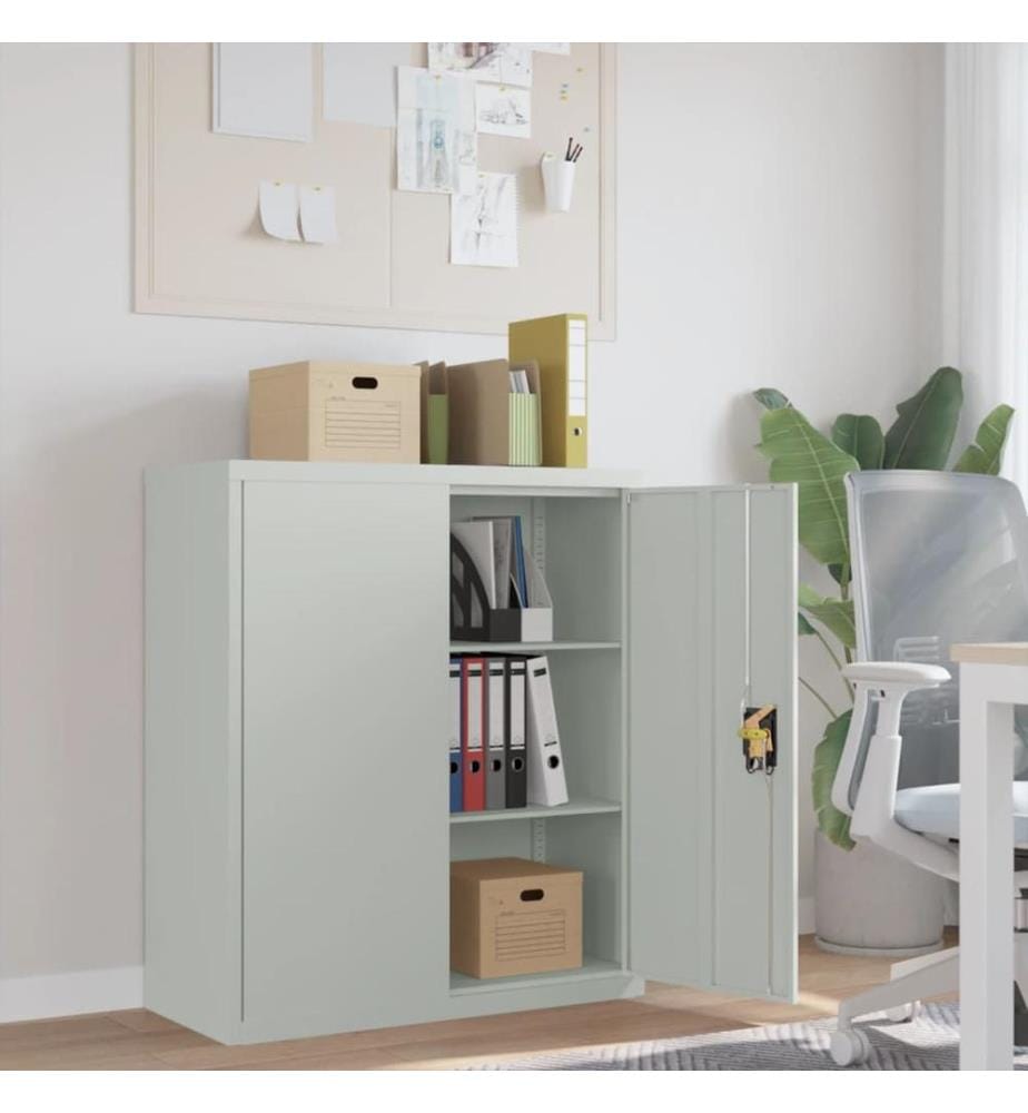Aktenschrank Hellgrau 90x40x105 cm Stahl