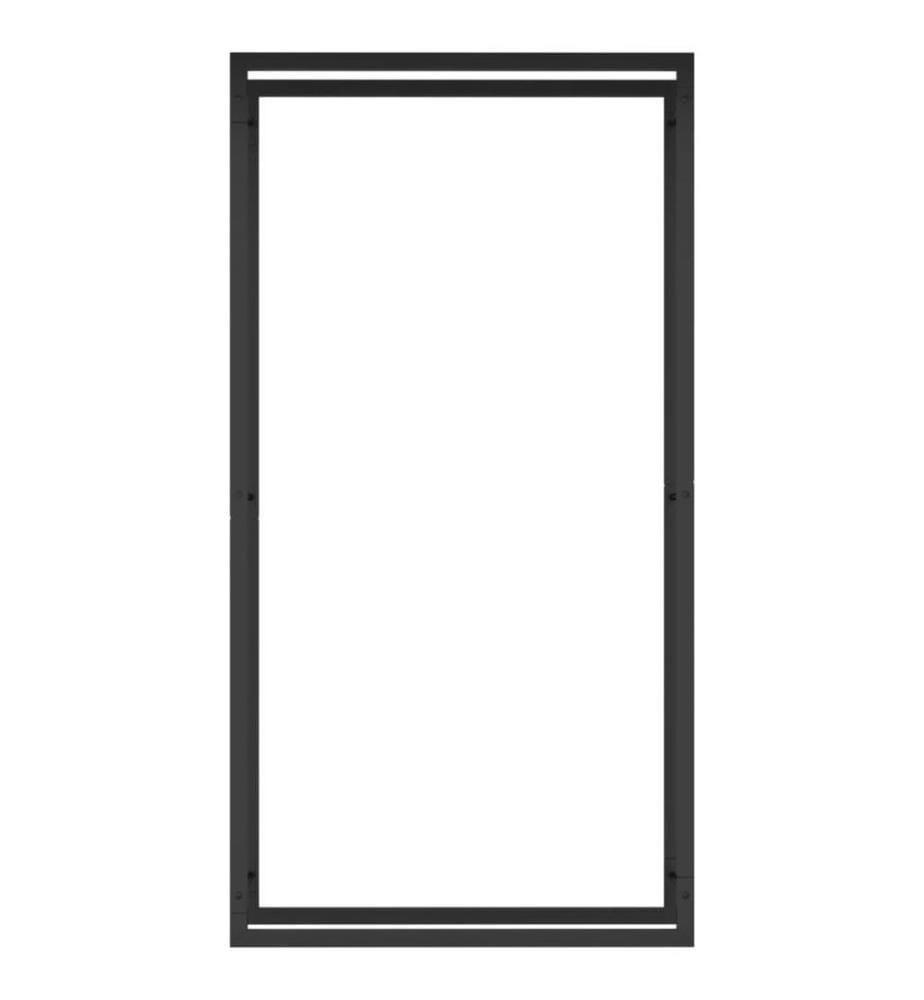 Portant de bois de chauffage Noir mat 80x28x154 cm Acier