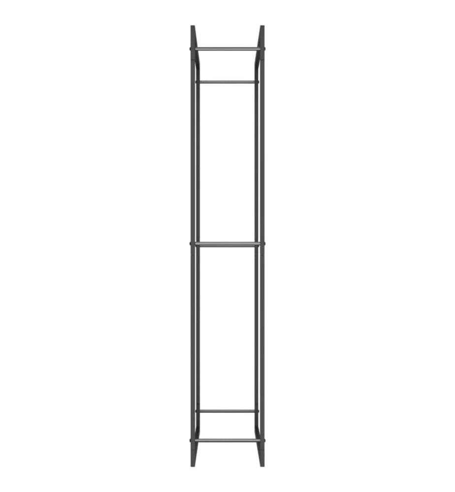 Portant de bois de chauffage Noir mat 80x28x154 cm Acier