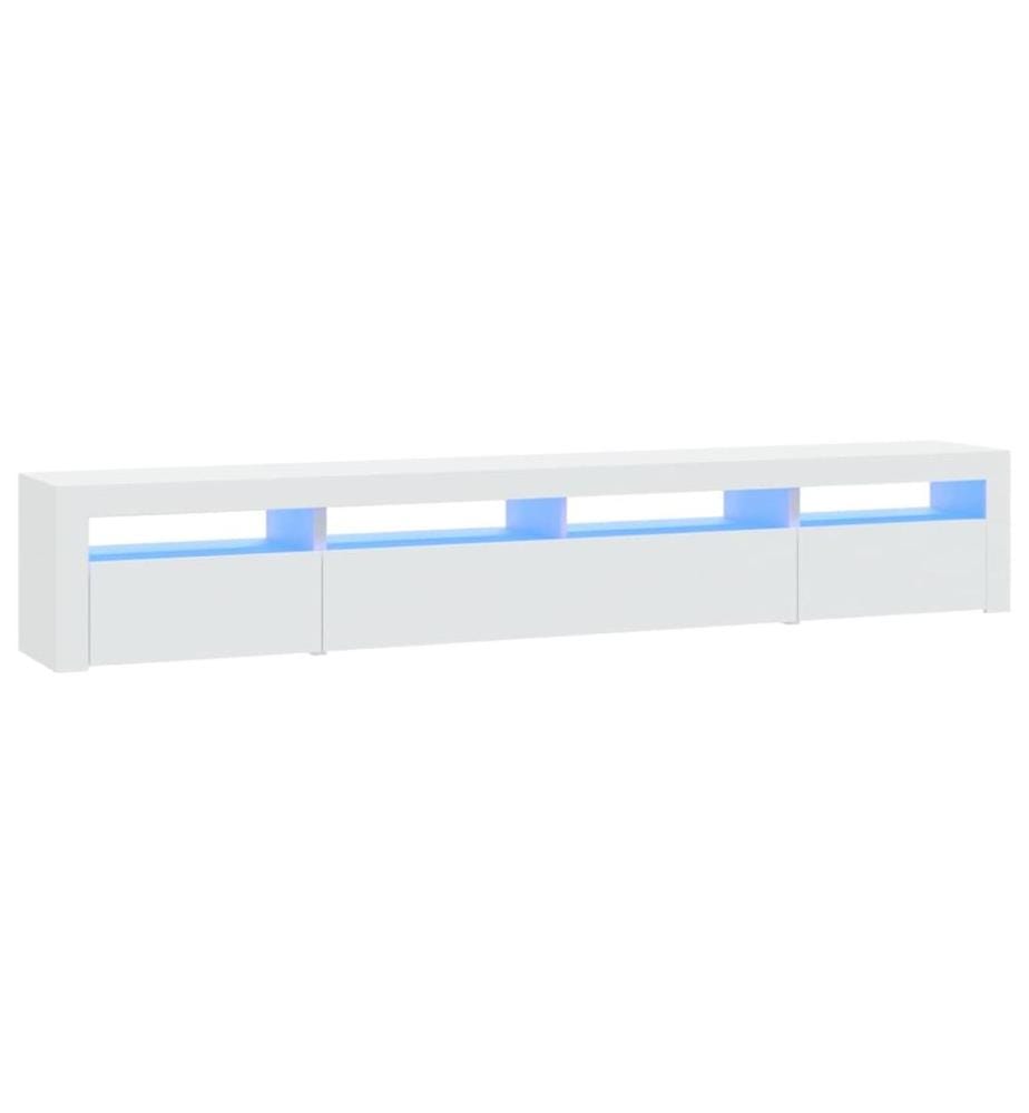 TV-Schrank mit LED-Leuchten Weiss 240x35x40 cm