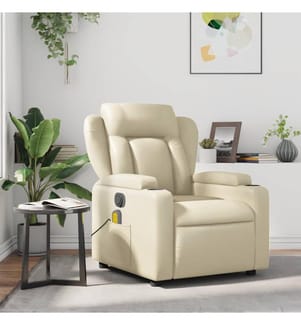 Massagesessel Creme Kunstleder