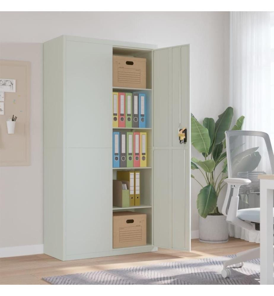 Aktenschrank Hellgrau 90x40x180 cm Stahl