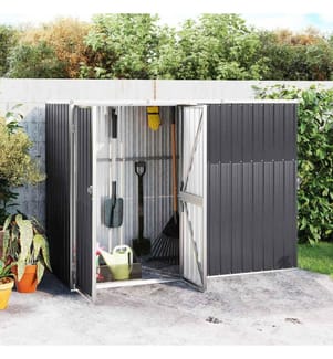 Gerätehaus Anthrazit 225x89x161 cm Verzinkter Stahl