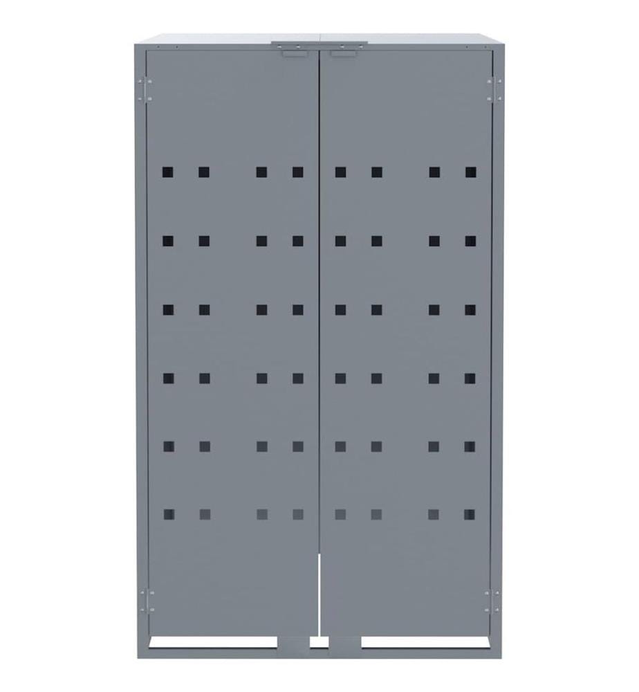 Mülltonnenbox für 5 Tonnen Grau 345x79x117 cm Stahl