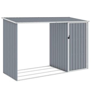 Garten Brennholzlager Grau 245x98x159 cm Verzinkter Stahl