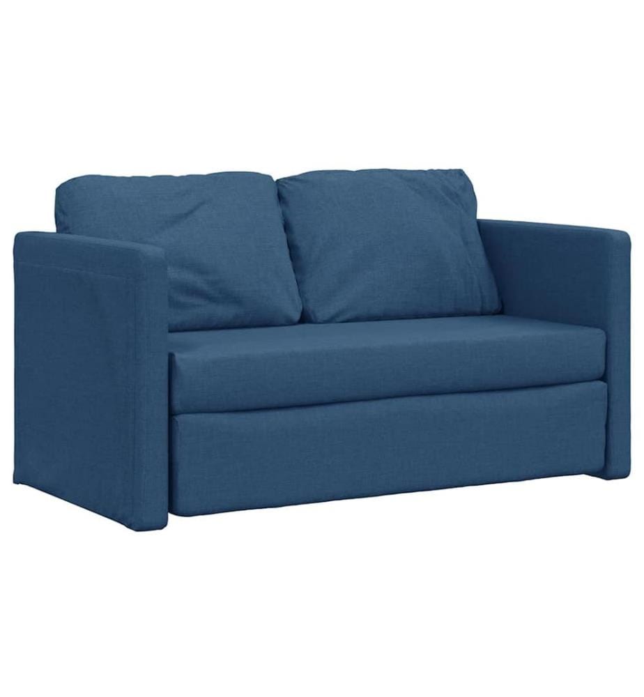 Bodensofa mit Schlaffunktion Blau 112x174x55 cm Stoff