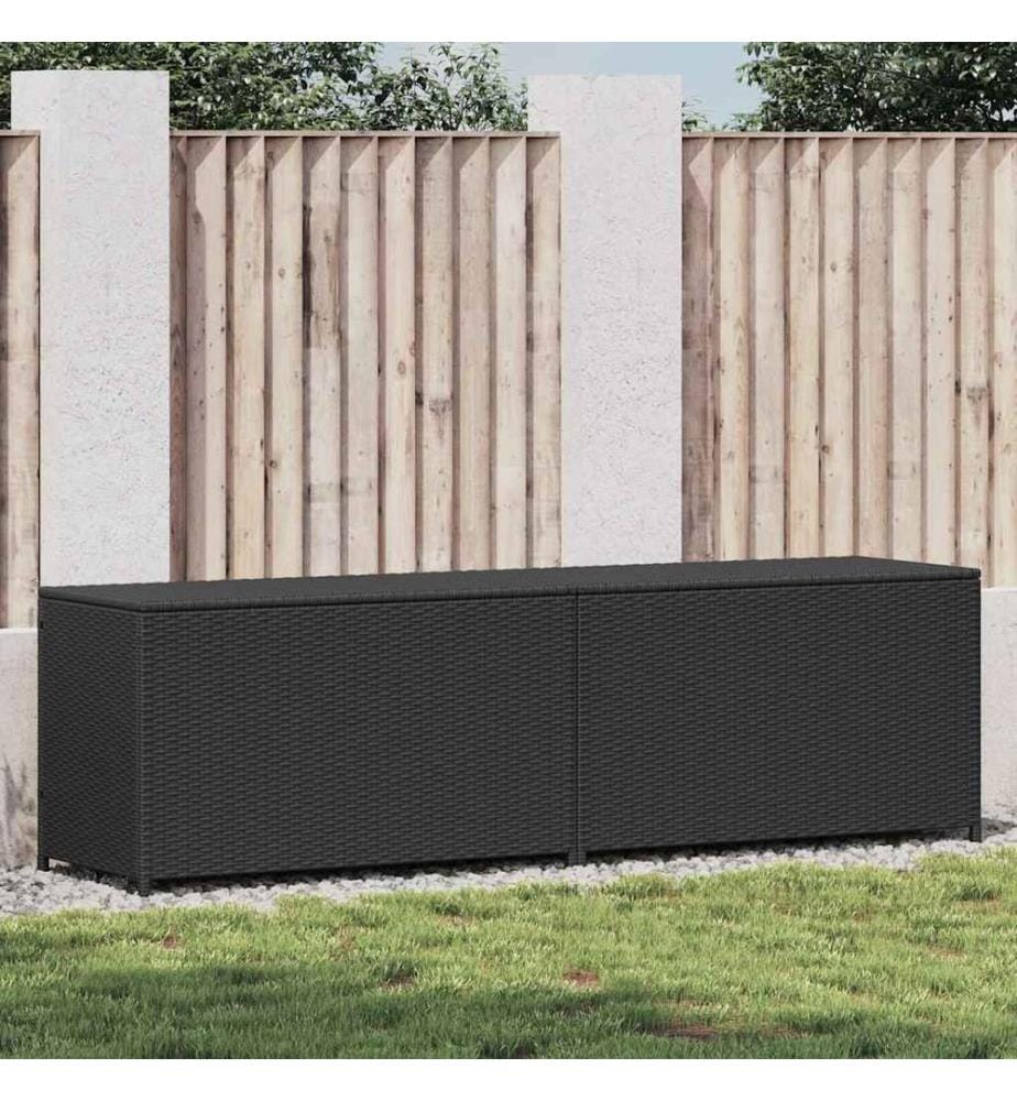 Gartenbox Poly Rattan 200x50x60 cm Schwarz