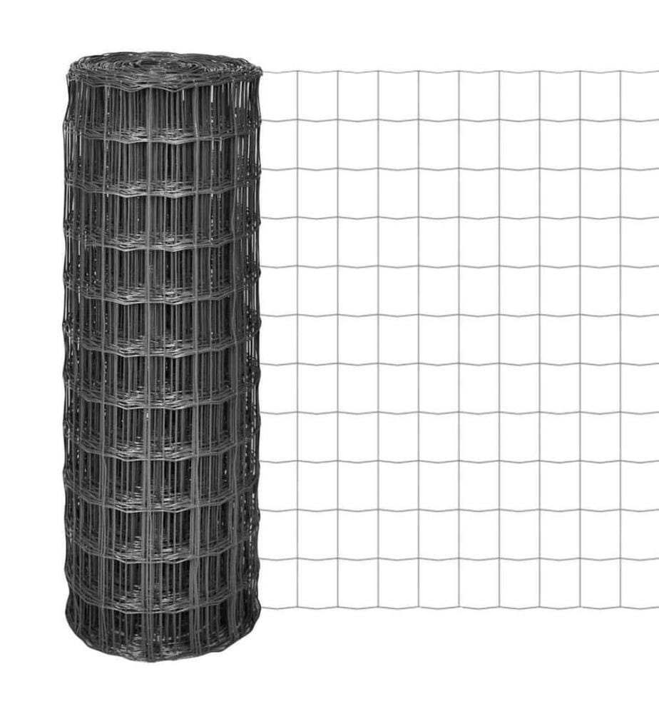 Clôture Euro Acier 25 x 1,2 m Gris