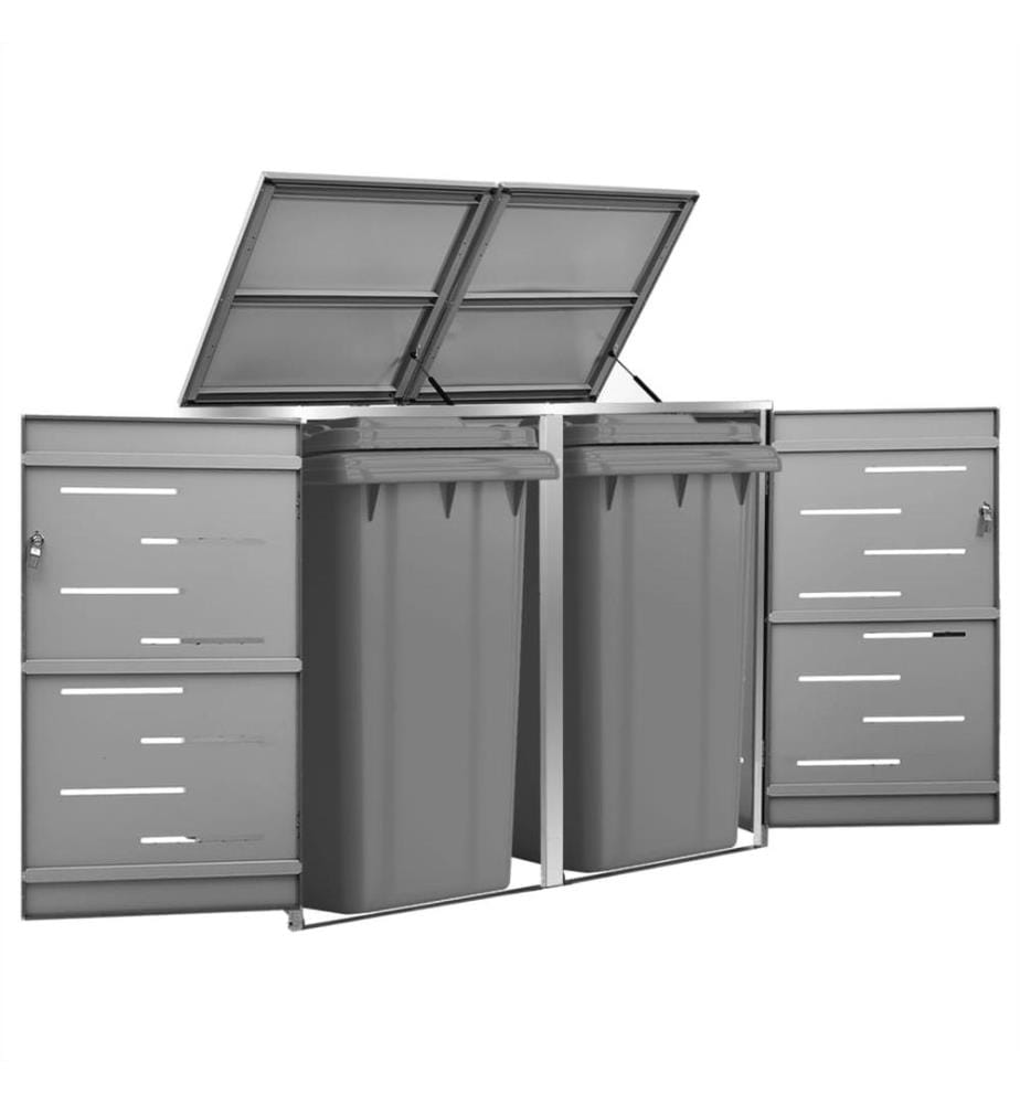 Mülltonnenbox für 2 Tonnen 138x77,5x112,5 cm Edelstahl