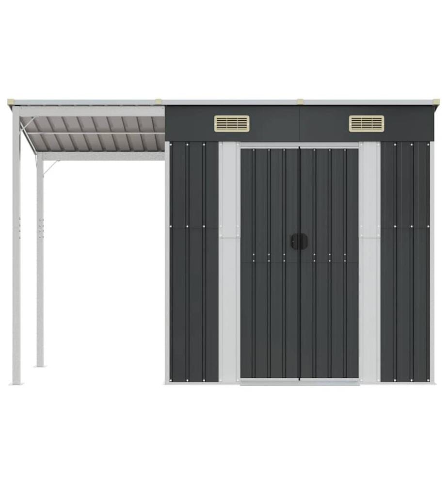 Gartenhaus mit Schleppdach Anthrazit 277x107x181 cm Stahl